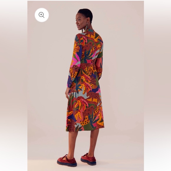 NWT Farm Rio Leopards Jungle High Neck Midi Dress size Xs - Picture 3 of 6